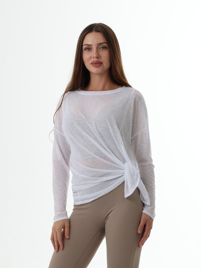 Long Sleeve Knot - White